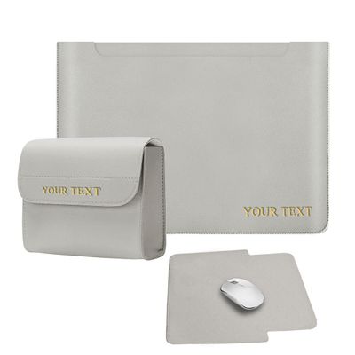 13 inch Laptop Sleeve Bag with Custom Engraved Text,Personalized Name Slim PU Leather Case for MacBook Air 13 M1 A2337 A1369 / Pro A1278 A1502 A2338 A1989 12.3 Acer Chromebook/HP/Surface with Pouch