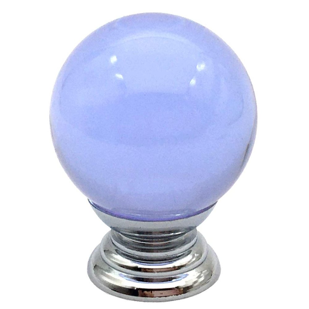 JCAKES Blue Glass Knob Drawer Pull Chrome Polished Cabinet Knobs Dresser Pulls Handle Kitchen Door Knob Hardware Diameter 1.2 (Color : Purple)