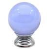 JCAKES Blue Glass Knob Drawer Pull Chrome Polished Cabinet Knobs Dresser Pulls Handle Kitchen Door Knob Hardware Diameter 1.2 (Color : Purple) view 1