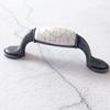 5" C-C Porcelain Cabinet Pull Handle Knob Drawer Pull White Crackle Antique Pewter Knob Handle Dresser Pulls Kitchen Handles Hardware 128 mm Centers /C-C:5" {128 mm) ( Size : L:5.6" (143 mm)/C-C: 3.75 view 3