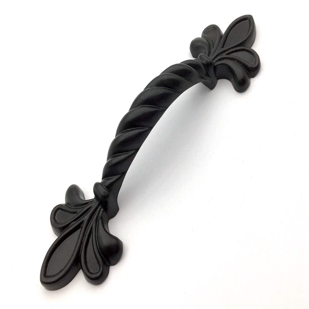 JCAKES 2.5" C-C Fleur De Lis Black Cabinet Pull Handle Knob Dresser Knob Drawer Handle Dresser Pulls Kitchen Door Handles Hardware 64 mm Centers