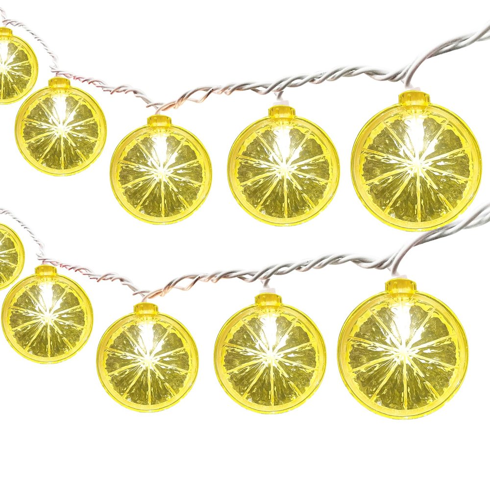 Bokoiuu 8.5FT 3D Lemon Outdoor String Lights, 10 LED Bulbs, Plug in
