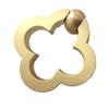 JCAKES Flower Ring Drawer Pull Clover Brass Drop Pull Floral Cabinet Door Knob Pulls Handle Brushed Brass Dresser Knobs Rings Drawer Handles Kitchen Hardware view 1