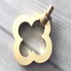 JCAKES Flower Ring Drawer Pull Clover Brass Drop Pull Floral Cabinet Door Knob Pulls Handle Brushed Brass Dresser Knobs Rings Drawer Handles Kitchen Hardware view 3