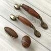 JCAKES 3.75" 5" C-C Wood Look Cabinet Pull Handle Knob Drawer Pull Antique Bronze Oval Knob Handle Dresser Pulls Kitchen Handles Hardware 96 128 mm Centers (Size : L:7" (170 mm)/C-C: 5" (128 mm)) view 3