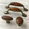 JCAKES 3.75" 5" C-C Wood Look Cabinet Pull Handle Knob Drawer Pull Antique Bronze Oval Knob Handle Dresser Pulls Kitchen Handles Hardware 96 128 mm Centers (Size : L:7" (170 mm)/C-C: 5" (128 mm)) view 4