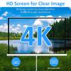 100" Projector Screen with Stand, Outdoor Indoor Projector Screen Portable, 16:9 4K HD Projection Screen,Easy Setup and Carrying, Wrinkle-Free, for Home Cinema, Backyard Party view 4