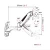 Aluminum Gas Spring 360 Degree Full Motion Height Adjustable 15"-27" LCD Monitor Holder TV Wall Mount Bracket Arm view 3