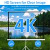 100" Projector Screen with Stand, Outdoor Indoor Projector Screen Portable, 4:3 4K HD Projection Screen,Easy Setup and Carrying, Wrinkle-Free, for Home Cinema, Backyard Party view 4