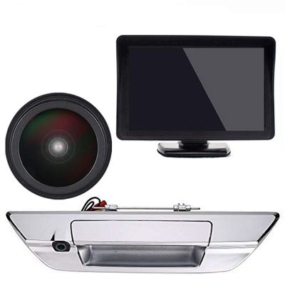 1280 x 720 Pixel Super HD Handle Strip Camera with 4.3 Inch LCD Monitor, Boot Handle Reversing Camera Replacement for Toyota Hilux 8 MK8 Pickup Truck Masters OX AN120 AN130Revo Rocco/Invincible 50