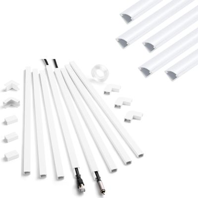 85in Corner Cable Concealer, Corner Cord Hider for One Cord & ZhiYo Cord Hider Wall for One Cord, 136in Cord Covers for Wires on Wall Bundle