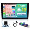 [6G+128G 8-Core] 10.1 Inch Double DIN Android 15 Car Stereo with Wireless CarPlay & Android Auto, HD Touchscreen Dash Kit with GPS WiFi FM/RDS BT5.0 32EQ DSP 59UI SWC Free Backup Camera view 1