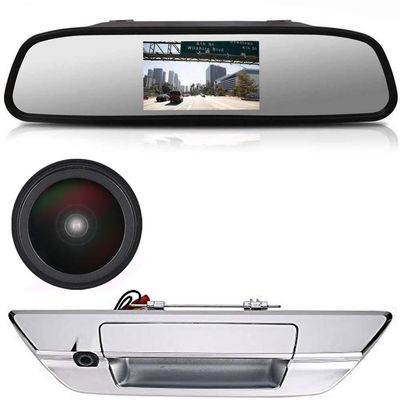 1280 x 720 Pixel Super HD Handle Strip Camera with Rear View Mirror Monitor, Boot Handle Reversing Camera Replacement for Toyota Hilux 8 MK8 Pickup Truck Masters OX AN120 AN130Revo Rocco/Invincible 50