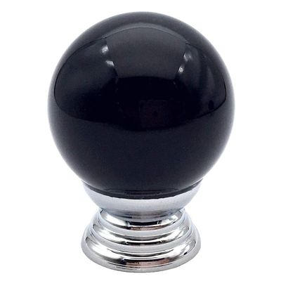 JCAKES Blue Glass Knob Drawer Pull Chrome Polished Cabinet Knobs Dresser Pulls Handle Kitchen Door Knob Hardware Diameter 1.2 (Color : Black)