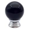 JCAKES Blue Glass Knob Drawer Pull Chrome Polished Cabinet Knobs Dresser Pulls Handle Kitchen Door Knob Hardware Diameter 1.2 (Color : Black) view 1