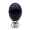JCAKES Blue Glass Knob Drawer Pull Chrome Polished Cabinet Knobs Dresser Pulls Handle Kitchen Door Knob Hardware Diameter 1.2 (Color : Black) view 2
