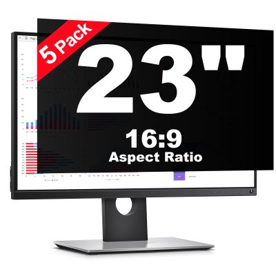 [5 Pack] 23 Inch Computer Privacy Screen Protector for HP Dell Acer Samsung LG and More, Removable Security Shield Filter for 16:9 Aspect Ratio Monitor Like ViewSonic Sceptre AOC Koorui BenQ and More