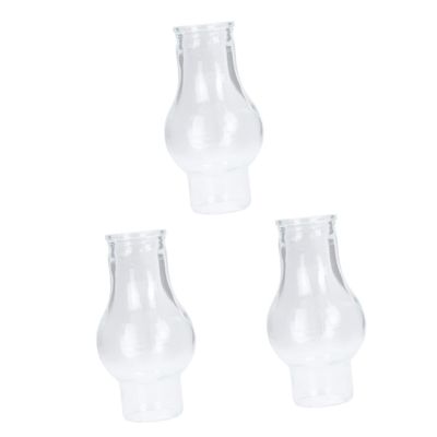 Mikikit 3pcs Vintage Kerosene Lamp Shade Glass Oil Lamp Cover Small Accessory Rustic Oil Light Cover Home Decor Shade
