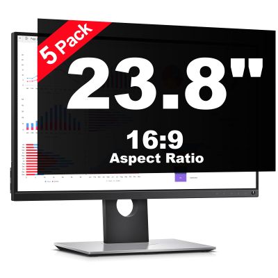 [5 Pack] 23.8 Inch Computer Privacy Screen Protector for HP Dell Acer LG and More, Removable Security Shield Filter for 16:9 Aspect Ratio Monitor Like ViewSonic Sceptre AOC Koorui BenQ and More