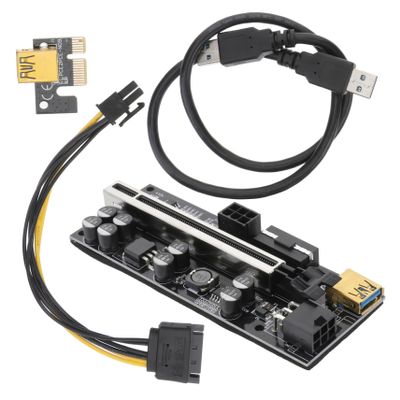 Uonlytech Pci-e 1x to 16x Extender Adapter Mining Gpu Riser Card for Pcie 1x to 16x Expansion 6-pin Power Interface High-Speed USB 3.0