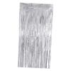 OSALADI 1pc Iridescent Tinsel Table Skirt for Events Wedding Birthday Decorations Silver Foil Fringe Table Decor Easy to Use Backdrop for Parties view 1