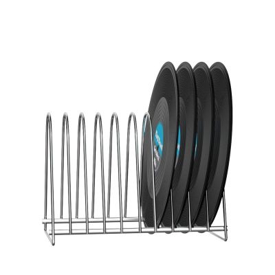 CD Record Storage Rack Triangle Vinyl Record Storage Holder, Stainless Steel Record Display Rack, Desktop Vinyl Holder Multifuncion Triangle File Organizer Record Storage Holder ( Color : 10 Slots )