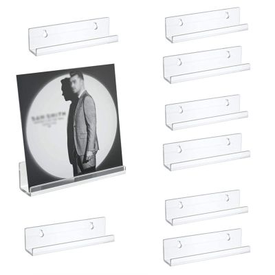 CD Record Storage Rack 2/6/8/10Pcs Acrylic Record Shelf, Transparent Wall Mounted Album Record Holder, Floating Acrylic Wall Shelf for Vinyl Album Display Storage Rack Record Storage Holder ( Color :