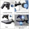 BNZCZY Monocular Microscope,Can Be Connected to Mobile Phone,Biological Compound Microscope,Take Photos and Videos,Up and Down LED Electric Light Source,for Students, Adults, Beginners view 2