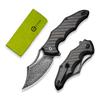 CIVIVI Chiro Pocket Knife for EDC, Folding Knife with Flipper 3.1" Damascus Blade Carbon Fiber Overlay On Black G10 Handle, Utility Knife for Men Women C23046-DS1 view 1