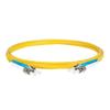 SpeedyFiberTX 2-Pack 50 Meter ST/U to ST/U Fiber Optic Patch Cable, Blue and White Boots, Corning SMF-28 Ultra Single-Mode 9/125um Optical Fiber, Duplex Yellow Riser OFNR Cable Jacket view 2