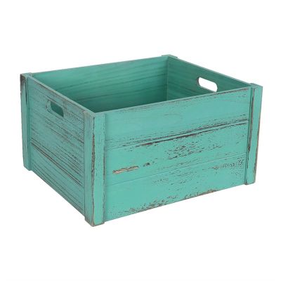CD Record Storage Rack Vinyl Record Storage Crate, Retro Vintage Record Storage Case with Handle, Wooden Album Storage Holder Record Organizer Box Record Storage Holder (Color : Green)