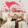 2 Sheets Valentine's Day Wall Decals Heart Tree Red Truck Valentines Day Wall Stickers Romantic Love Heart Wall Decor Home Bedroom Decor for Couple Living Room Kitchen Window Wedding Anniversary Art view 2