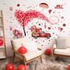 2 Sheets Valentine's Day Wall Decals Heart Tree Red Truck Valentines Day Wall Stickers Romantic Love Heart Wall Decor Home Bedroom Decor for Couple Living Room Kitchen Window Wedding Anniversary Art view 3