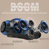 DOSS Extreme Boom Pro Loud Bluetooth Speaker with 100W Stereo Sound, Extra Bass, 20H Playtime, Party-Sync Led Lights, Built-in Power Bank, IPX6 Waterproof for Outdoor, Camping, Travel-Blue view 2