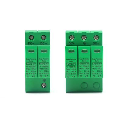 2P 3P DC SPD 500V 800V 1000V 1200V 20KA~40KA Rail Solar Outdoor Power Protection Protective Device Surge Protector Surge 1Pcs (Color : 3P, Size : 1200V)