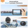 4K Digital Camera, 48MP Autofocus Kids Camera Selfie with Front and Rear Dual Lenses, 32GB Card, 2 Batteries, 16X Digital Zoom, Compact Travel Vlogging Video Camera for Kid Teen Beginner(Deep Black) view 2