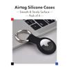Holders Compatible with AirTag  4 Pack Shockproof, Dustproof & Washable Silicone Cases, Protective Holders with Accessories for Wallets, Luggage, Keys & Pet Collars (White, Black, Blue, Red) view 4