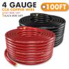 Jeemiter 4 AWG Amplifier Wiring Kit with Free Cable Cutter - 50ft Red & 50ft Black (100ft Total) | Big Power & Ground Cable for Stereo, Big 3 Upgrade, Solar view 2