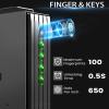 SOULYI Biometric Gun Safe for Handgun, 3 Way Quick Access Auto Sliding Door Bedside Pistol Safe for Nightstand, Desk, Vehicle with Fingerprint, PIN Code, Key Lock, LED Light, and Silent Mode view 2