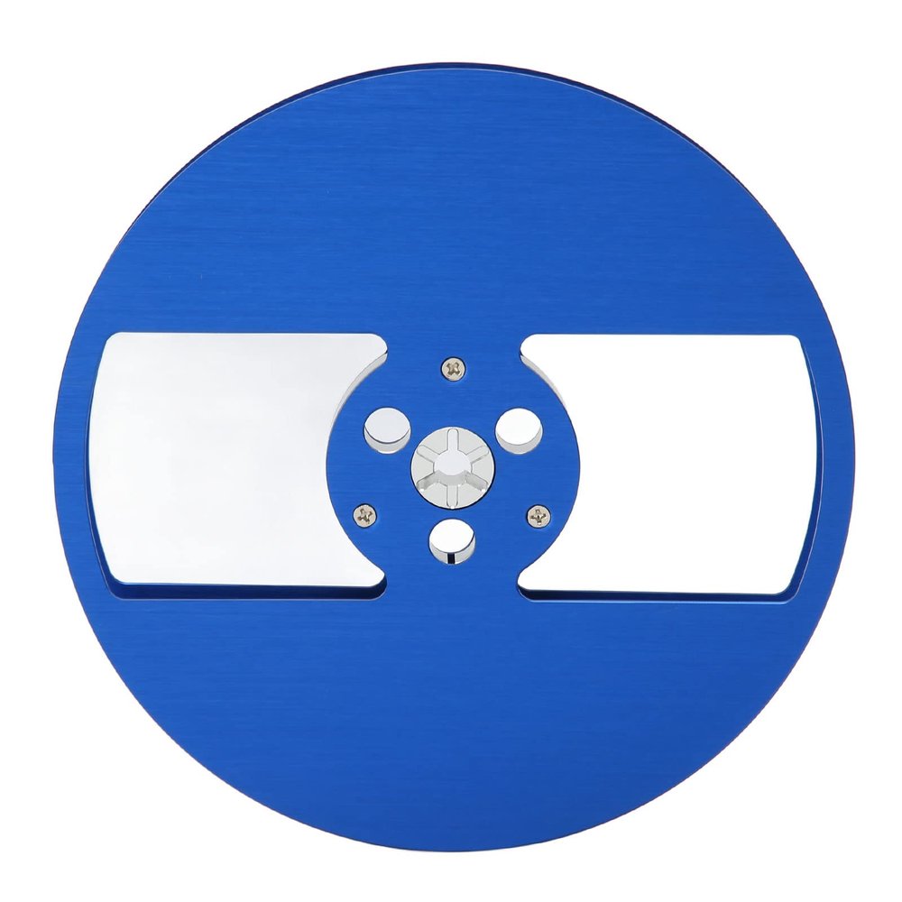 7 Inch Empty Reel, Aluminum Alloy 2 Hole Sound Tape Empty Reel, Replacement Part, 184g, for Nab Flange, Universal for Reel to Reel Tape (Blue)