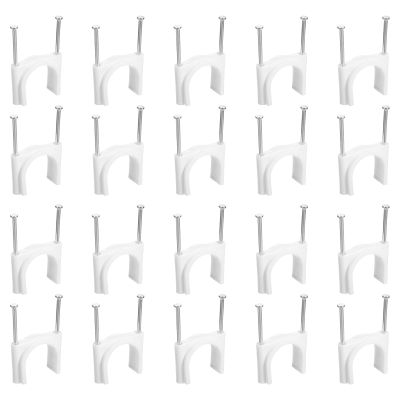 uxcell Cable Clips with Steel Nail, 50Pcs 30mm/1.18" Plastic Cable Wire Clips, Ethernet Cable Clips Nail in Cable Clips for Home Wires Cables Cords Management, White