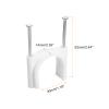 uxcell Cable Clips with Steel Nail, 50Pcs 30mm/1.18" Plastic Cable Wire Clips, Ethernet Cable Clips Nail in Cable Clips for Home Wires Cables Cords Management, White view 2