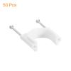 uxcell Cable Clips with Steel Nail, 50Pcs 30mm/1.18" Plastic Cable Wire Clips, Ethernet Cable Clips Nail in Cable Clips for Home Wires Cables Cords Management, White view 3