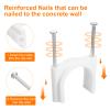 uxcell Cable Clips with Steel Nail, 50Pcs 30mm/1.18" Plastic Cable Wire Clips, Ethernet Cable Clips Nail in Cable Clips for Home Wires Cables Cords Management, White view 4