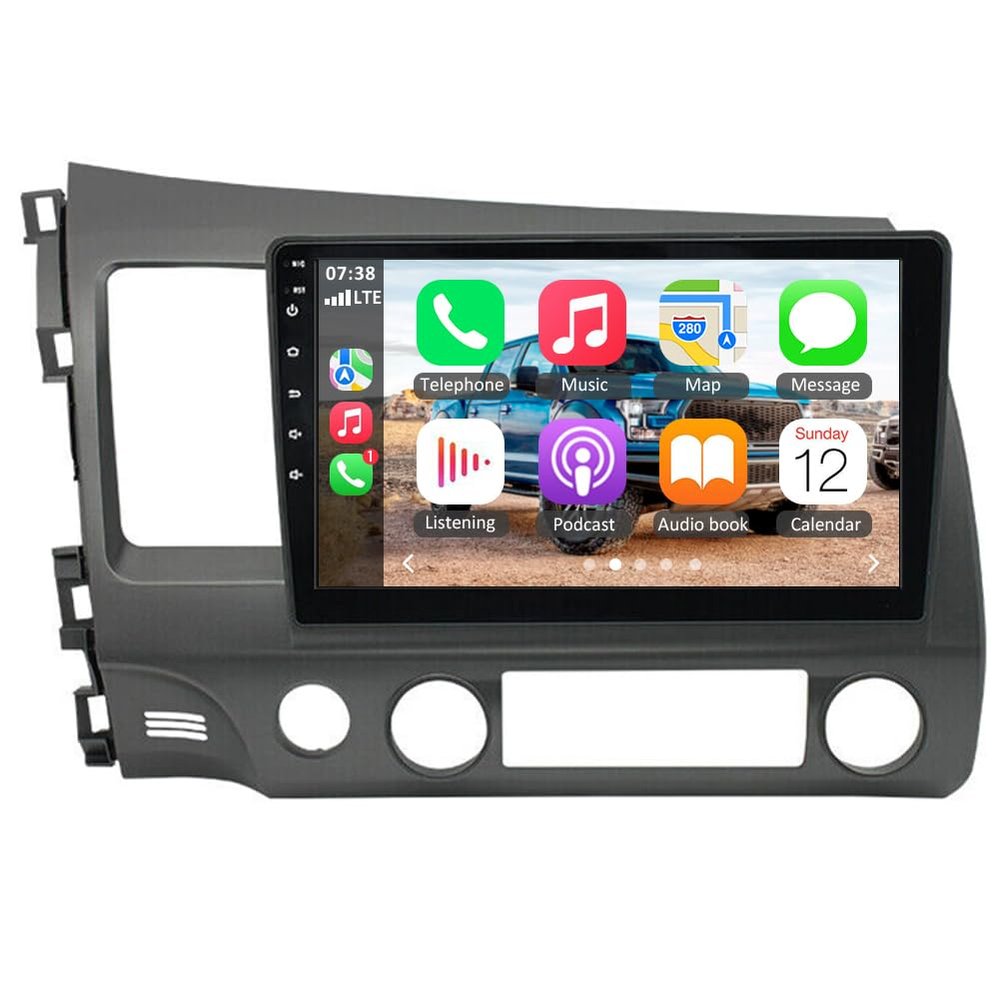 Hiolpen Double Din Car Stereo 10 Inch HD Touch Screen Android 13 Car Audio Multimedia Receiver with CarPlay Android Auto GPS Radio Navigation Bluetooth Camera - 2+32G for H-onda Civic 2006-2011