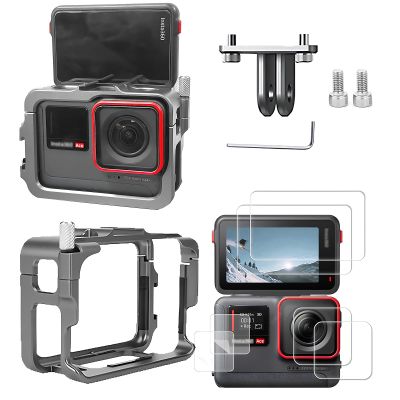 Aluminum Cage for Insta 360 Ace Frame Accessories, Protective Housing Shell with Tempering Glass Lens Case