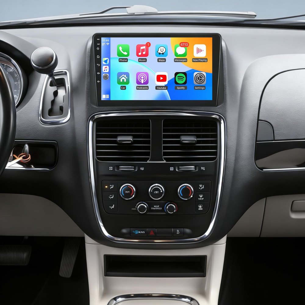 2+32GB Car Stereo for Dodge Grand Caravan 2011-2020 Radio with Wireless CarPlay 9" Touch HD Screen Chrysler Town & Country 2011-2016 Android Auto GPS WiFi Bluetooth Backup Camera