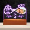 Custom Photo Infinity Heart Acrylic Night Light with Base Butterfly 3D LED Lamp Custom Name Date Acrylic Plaques Picture Sign LED Light Valentine's Day Anniversary Decor Gift for Wife Girlfriend Lover view 4