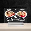 Custom 2 Photo Infinity Acrylic Night Light with Base Heart Wing 3D LED Lamp Custom Name Date Acrylic Plaques Picture Sign LED Light Decor Gift for Wife Girlfriend Lover Family view 2