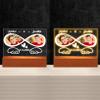 Custom 2 Photo Infinity Acrylic Night Light with Base Heart Wing 3D LED Lamp Custom Name Date Acrylic Plaques Picture Sign LED Light Decor Gift for Wife Girlfriend Lover Family view 3